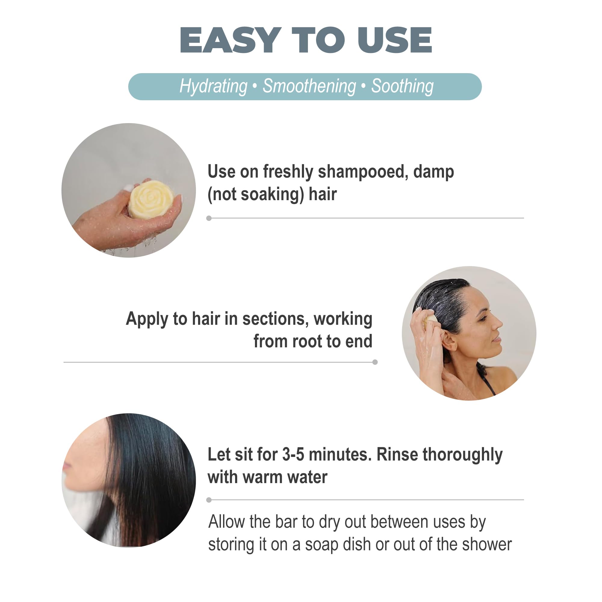 Relaxcation Bio-Conditioner-Bar für geschädigtes Haar – unparfümiert, handgemacht in den USA