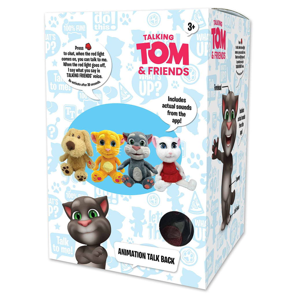 Relsy Talking Tom & Friends 12-Inch Interactive Plush – Talkback Toy that Repeats Your Voice & App Sound Effects