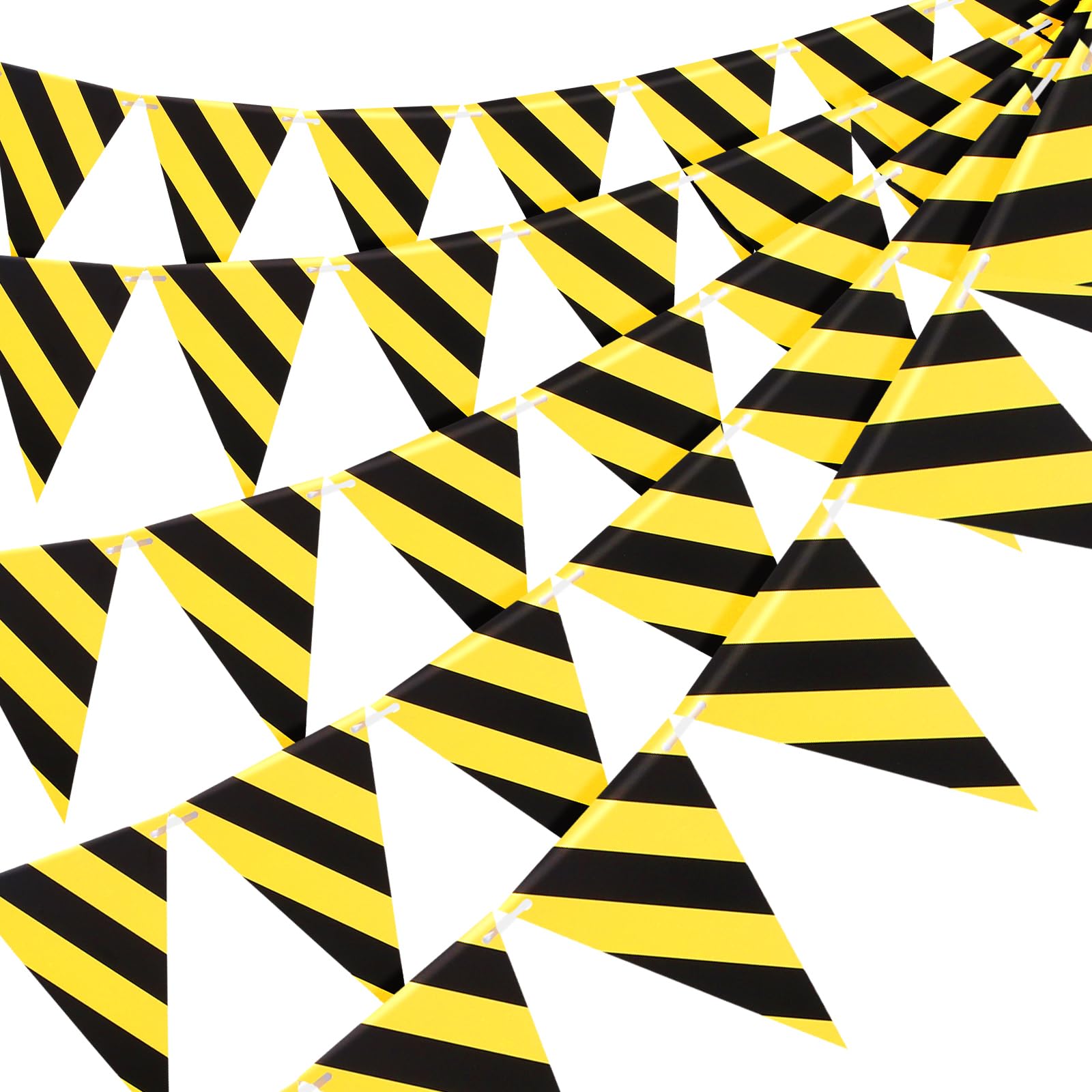 Remagr 6-Pcs Construction Tablecloth & Banner Party Decor – Yellow & Black
