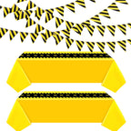 Remagr 6-Pcs Construction Tablecloth & Banner Party Decor – Yellow & Black