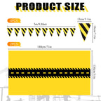 Remagr 6-Pcs Construction Tablecloth & Banner Party Decor – Yellow & Black