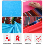 Remagr 6 Pcs Mexican Fiesta Tablecloth – 107 x 54 in Plastic Rainbow Stripes