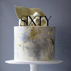 REMAX Acrylic Black Sixty Cake Topper – 60th Birthday & Anniversary Sign