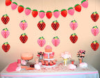 Renbuzhu 13Pcs Strawberry Party Decorations – Honeycomb Balls, Banner & Centerpieces