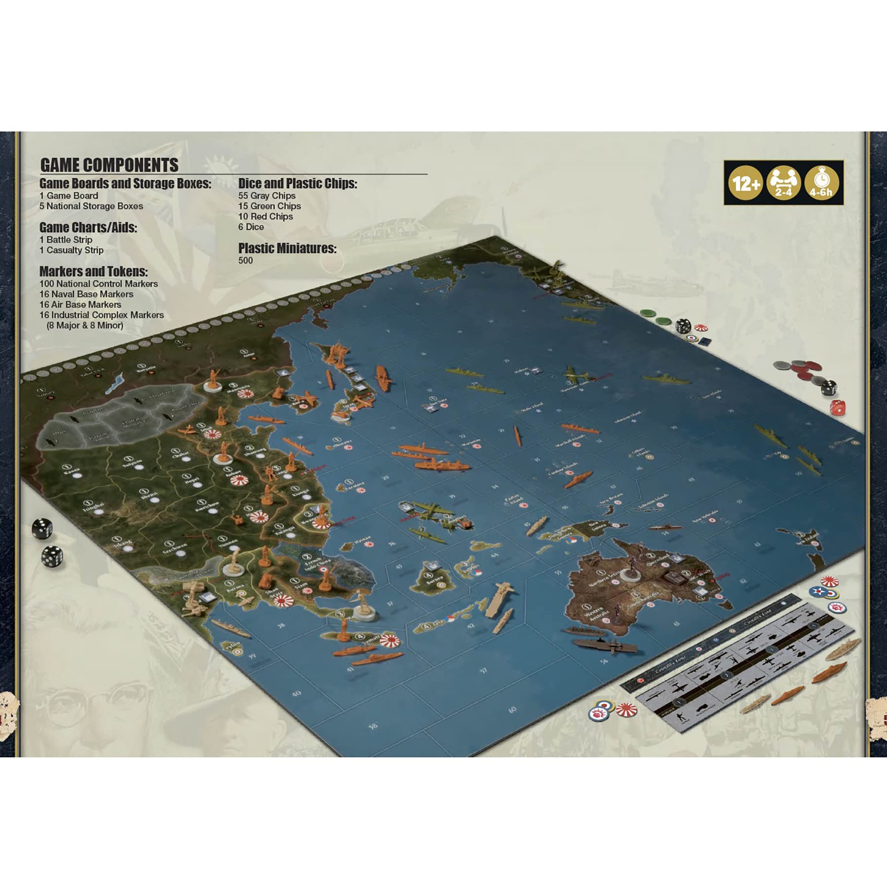 Renegade Axis & Allies: 1940 Pacific Second Edition – WWII War Strategy Board Game for 2–4 Players