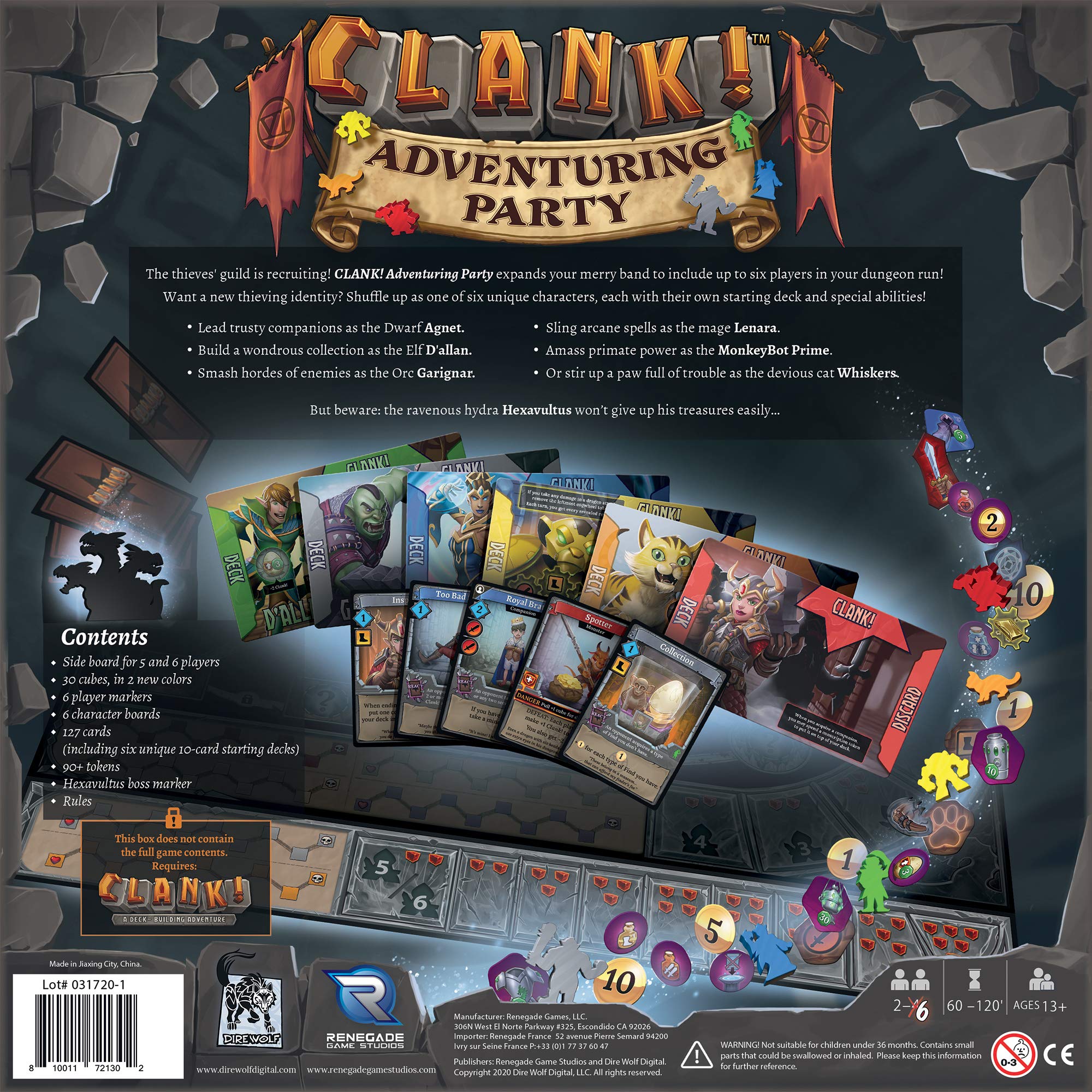 Renegade Game Studios Clank! Adventuring Party Expansion – Six New Identities & Hexavultus Boss | 2–6 Players | 13+