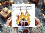 Don't use Fireball to light the Christmas Pudding DnD Xmas Card