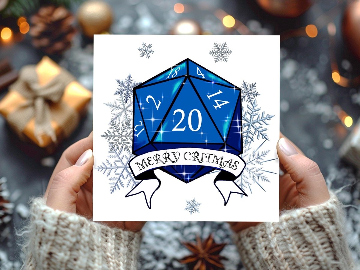 Merry Critmas D20 Dice Christmas Cards: Geeky DnD Xmas Card Multipack