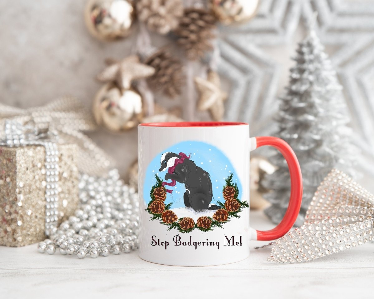 Stop Badgering Me! Badger Christmas Mug