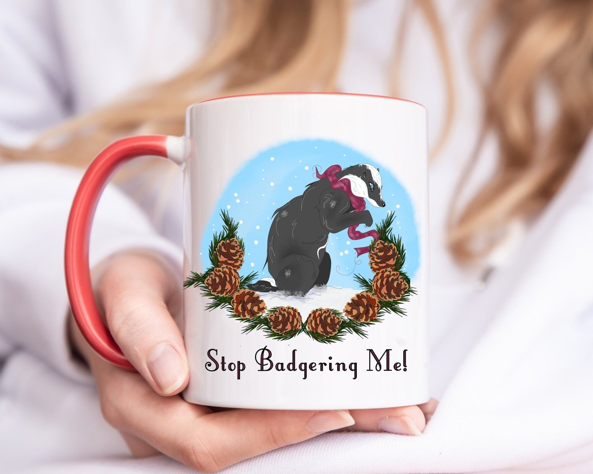 Stop Badgering Me! Badger Christmas Mug