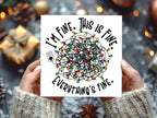 Tangled Xmas Lights ‘I’m Fine, This Is Fine’ Christmas Card