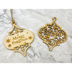 Wooden Engraved Christmas Bauble