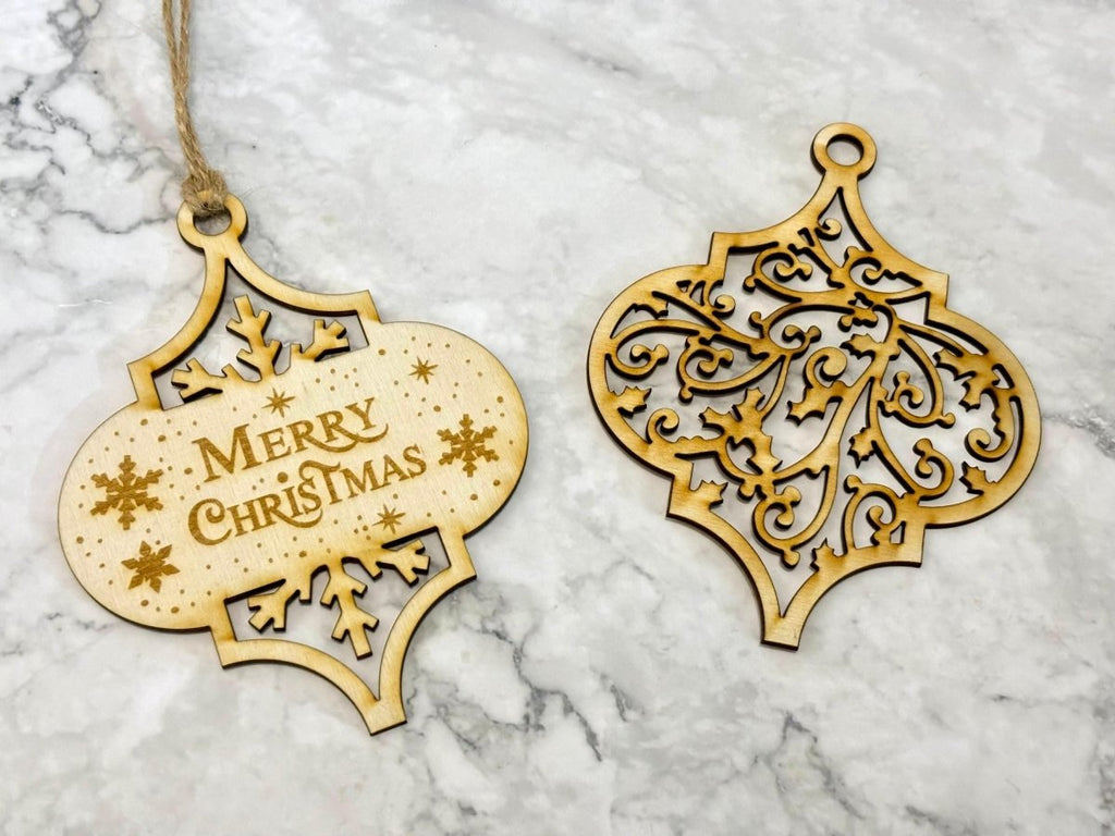 Wooden Engraved Christmas Bauble
