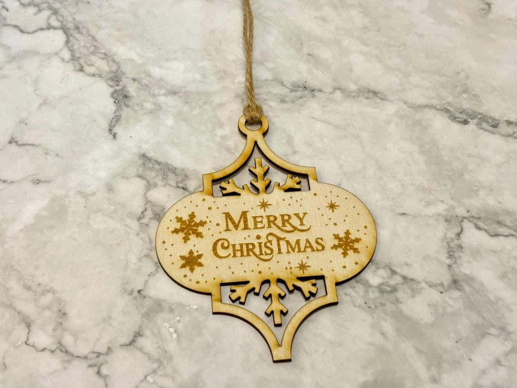 Wooden Engraved Christmas Bauble