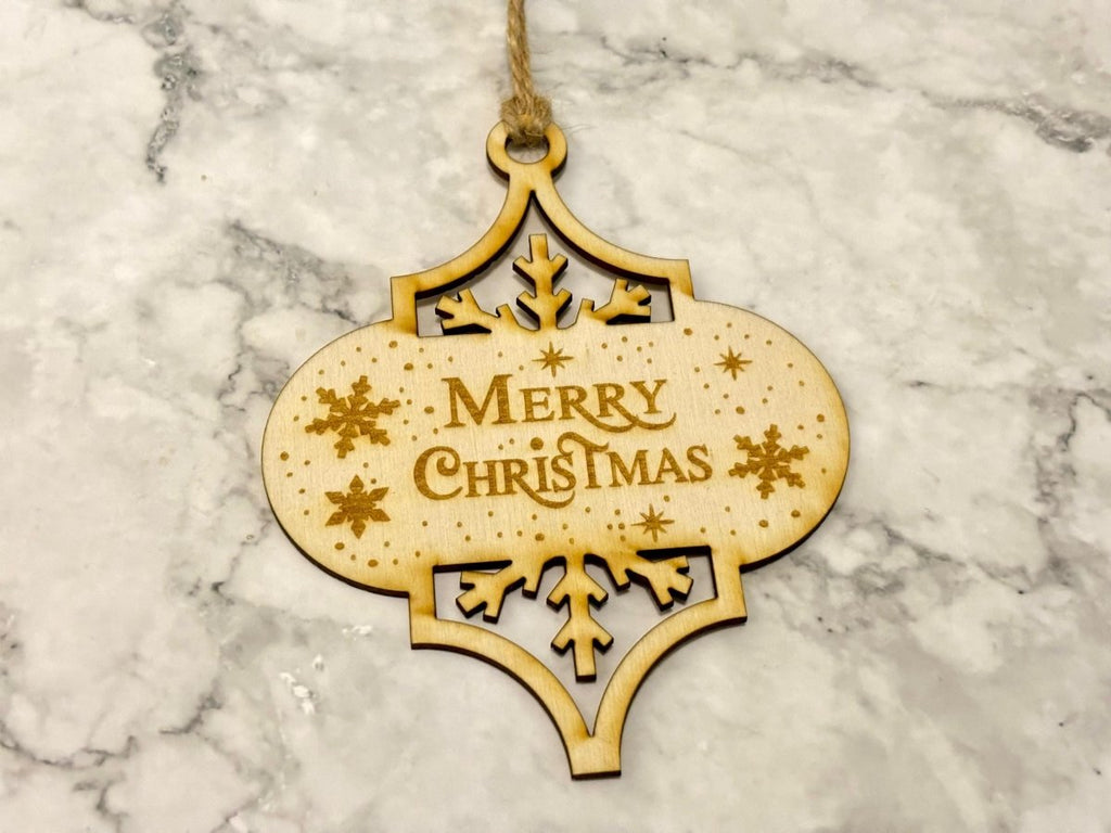 Wooden Engraved Christmas Bauble