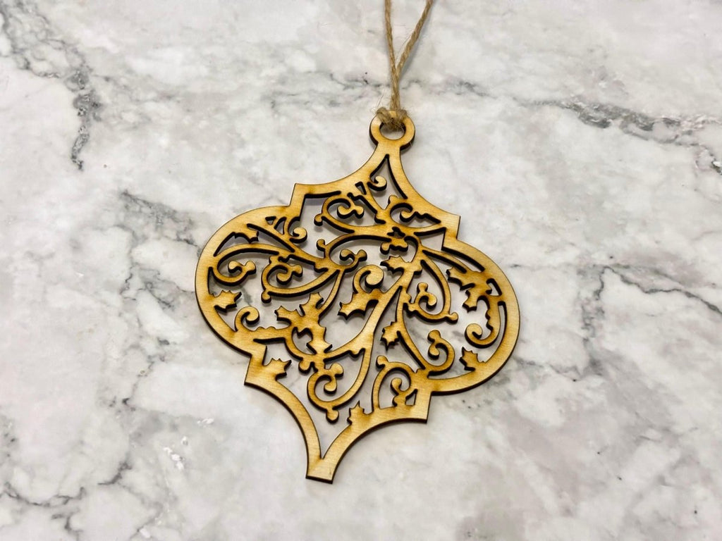 Wooden Engraved Christmas Bauble