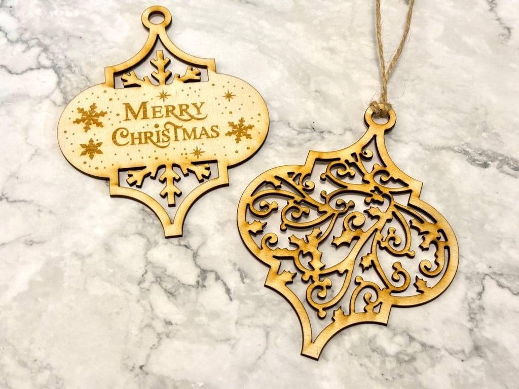 Wooden Engraved Christmas Bauble