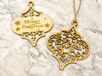 Wooden Engraved Christmas Bauble