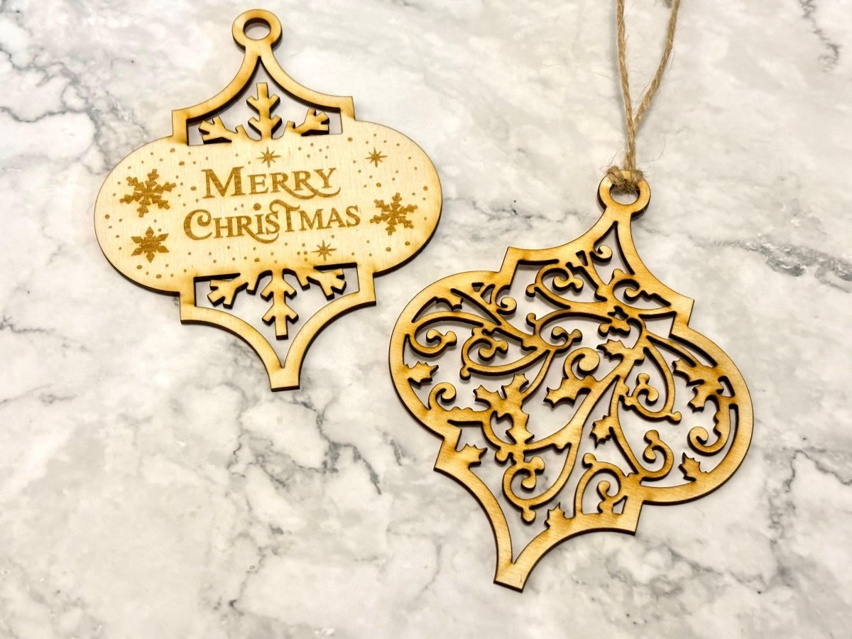 Wooden Engraved Christmas Bauble