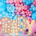 Retisee 3.3 Ft Baby Marquee Letters Lights – Mosaic Balloons Frame Decoration Set