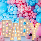 Retisee 3.3 Ft Baby Marquee Letters Lights – Mosaic Balloons Frame Decoration Set