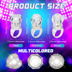 Retisee 50 Pack LED Light Up Rings – Glow in the Dark Party Favors for Bachelorette Parties, Weddings, and Birthdays (Diamond/Heart/Round Shapes)