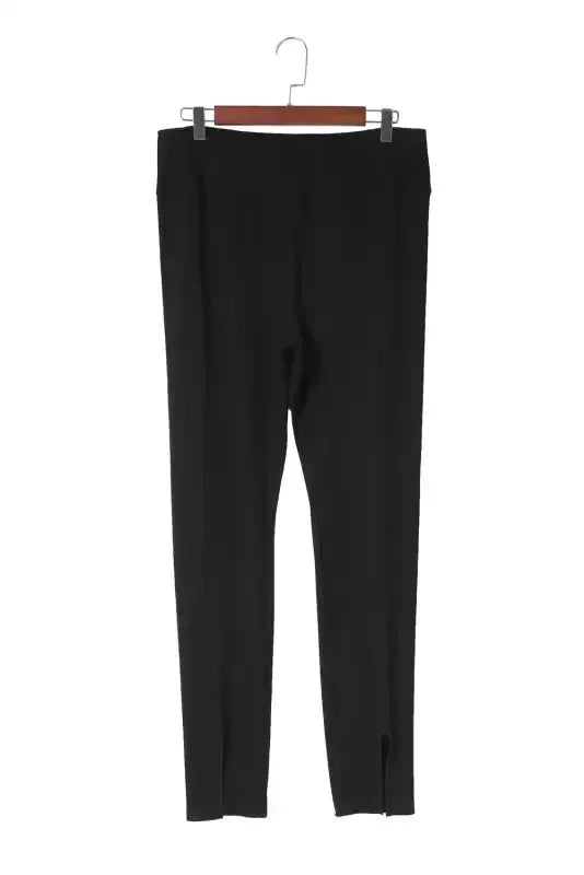 Rib Knit High Waist Slit Leggings Women UK