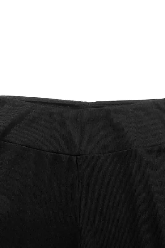 Rib Knit High Waist Slit Leggings Women UK
