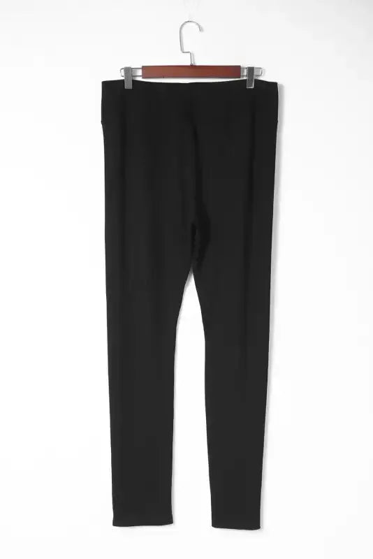 Rib Knit High Waist Slit Leggings Women UK