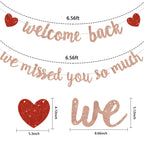 RICHHHA Rose Gold Welcome Back Banner – No DIY Needed, Ideal for Homecoming, Back-to-School, and Gatherings
