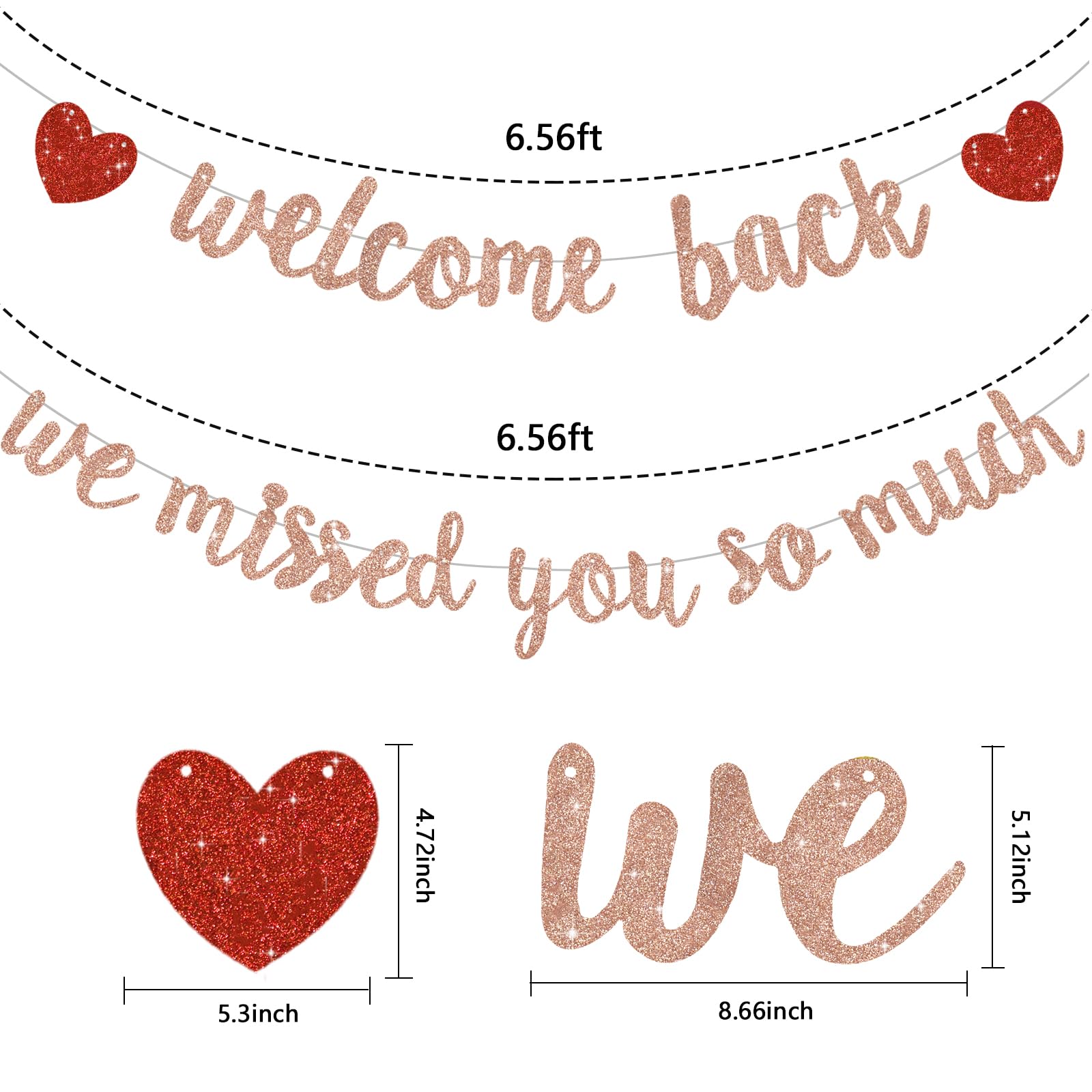 RICHHHA Rose Gold Welcome Back Banner – No DIY Needed, Ideal for Homecoming, Back-to-School, and Gatherings