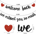 RICHHHA Glitter Black Welcome Back Banner – Pre-assembled, Easy Hang