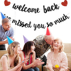 RICHHHA Glitter Black Welcome Back Banner – Pre-assembled, Easy Hang