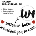 RICHHHA Glitter Black Welcome Back Banner – Pre-assembled, Easy Hang