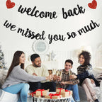 RICHHHA Glitter Black Welcome Back Banner – Pre-assembled, Easy Hang