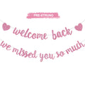 RICHHHA Glitter Pink Welcome Back Banner – Pre-assembled, No DIY Needed