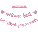 RICHHHA Glitter Pink Welcome Back Banner – Pre-assembled, No DIY Needed
