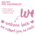 RICHHHA Glitter Pink Welcome Back Banner – Pre-assembled, No DIY Needed