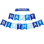 RICHHHA Navy Blue Happy Birthday Banner – Pre-Stringed Glitter Party Decor (No-DIY)