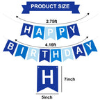 RICHHHA Navy Blue Happy Birthday Banner – Pre-Stringed Glitter Party Decor (No-DIY)