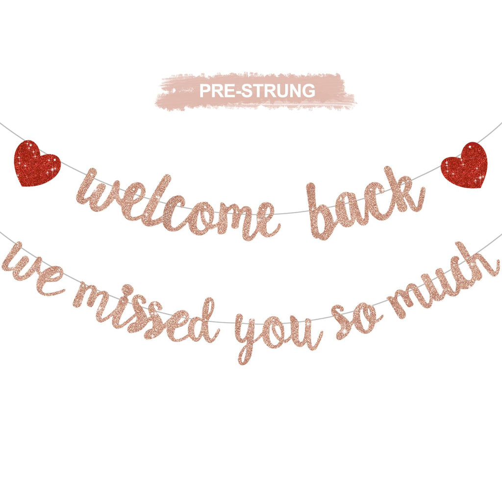 RICHHHA Rose Gold Welcome Back Banner – No DIY Needed, Ideal for Homecoming, Back-to-School, and Gatherings