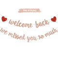RICHHHA Rose Gold Welcome Back Banner – No DIY Needed, Ideal for Homecoming, Back-to-School, and Gatherings