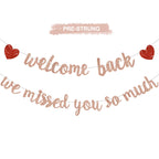 RICHHHA Rose Gold Welcome Back Banner – No DIY Needed, Ideal for Homecoming, Back-to-School, and Gatherings