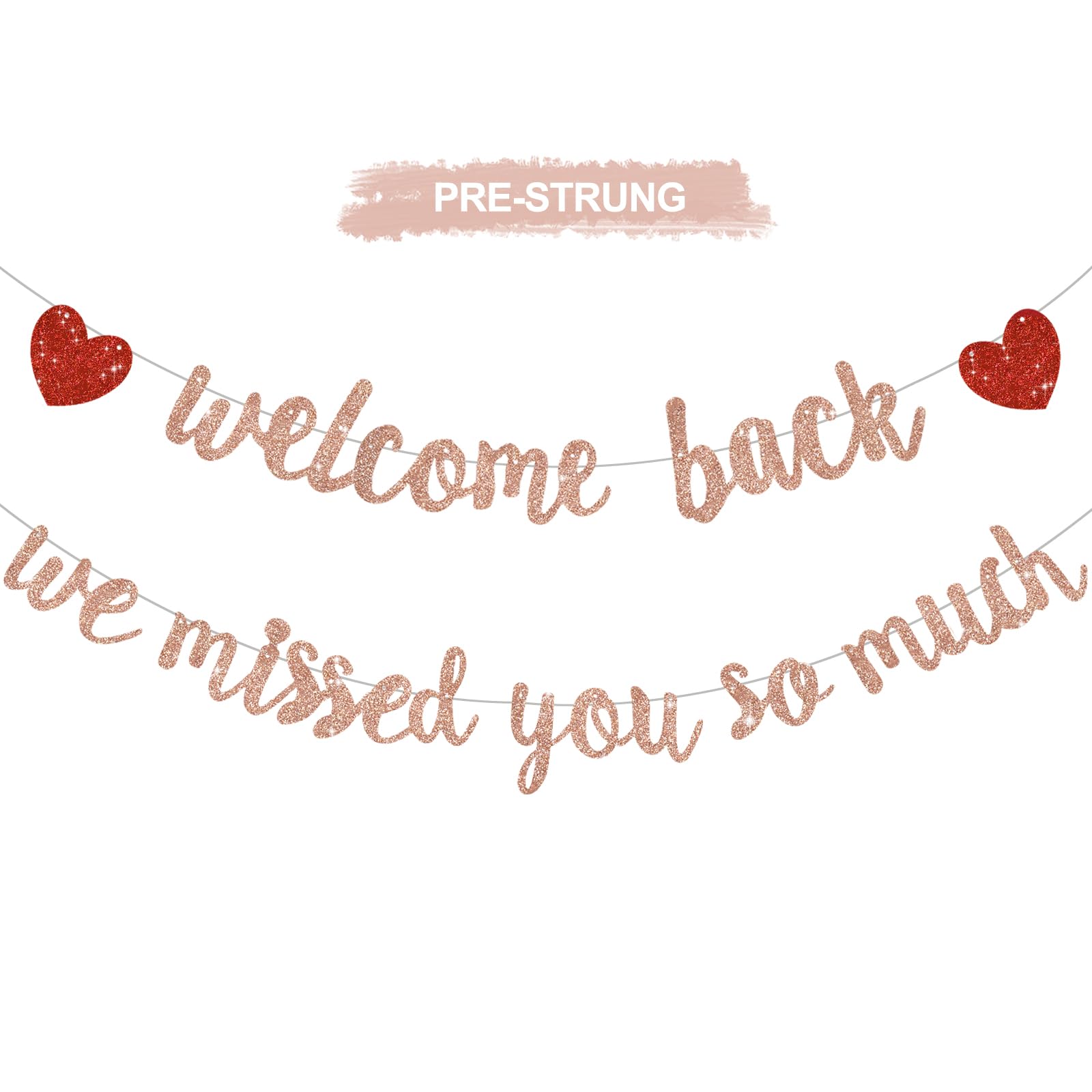 RICHHHA Rose Gold Welcome Back Banner – No DIY Needed, Ideal for Homecoming, Back-to-School, and Gatherings