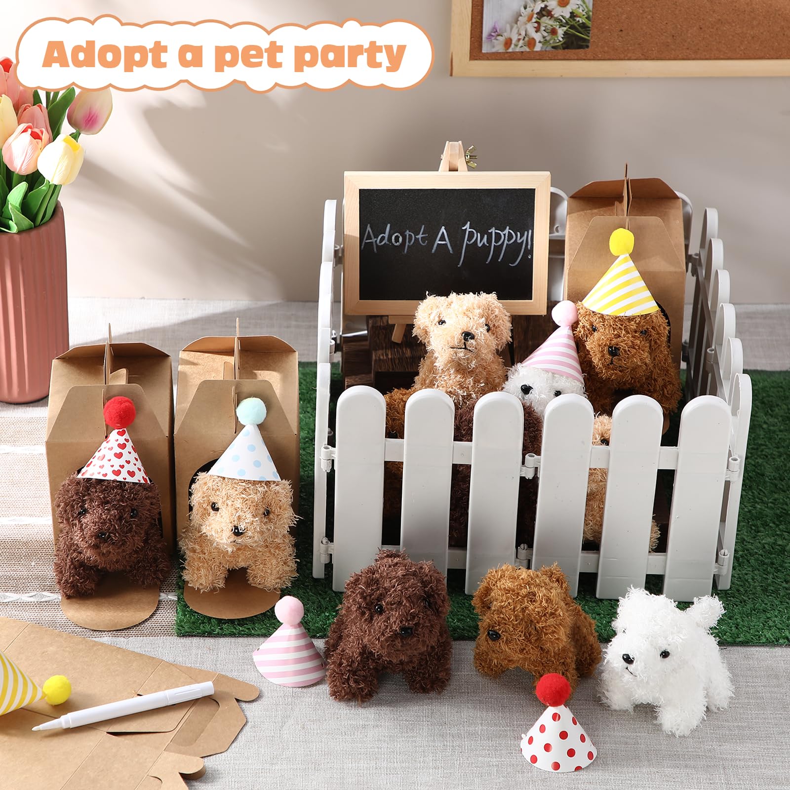 Rigibright 90-Piece Adopt A Puppy Party Favors Set – Mini Plush Dogs & Accessories