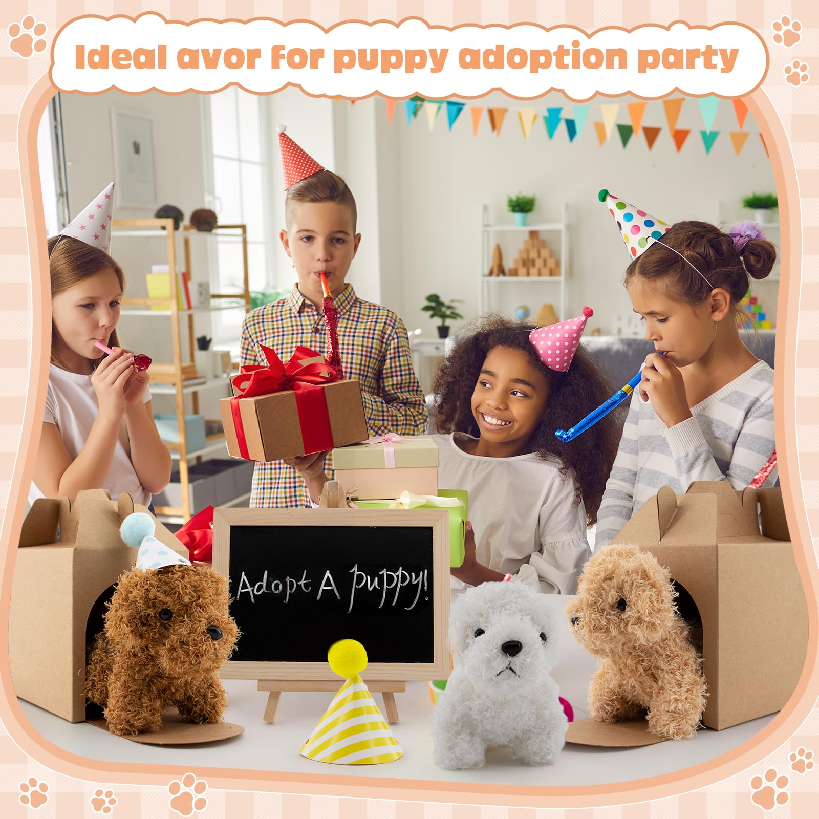 Rigibright 90-Piece Adopt A Puppy Party Favors Set – Mini Plush Dogs & Accessories