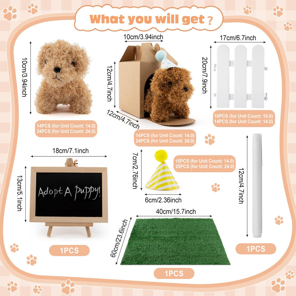 Rigibright 90-Piece Adopt A Puppy Party Favors Set – Mini Plush Dogs & Accessories