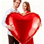 RIMYIUKU 4-Pack 36-Inch Red Heart Shaped Mylar Balloons – Self-Sealing & Reusable