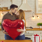 RIMYIUKU 4-Pack 36-Inch Red Heart Shaped Mylar Balloons – Self-Sealing & Reusable