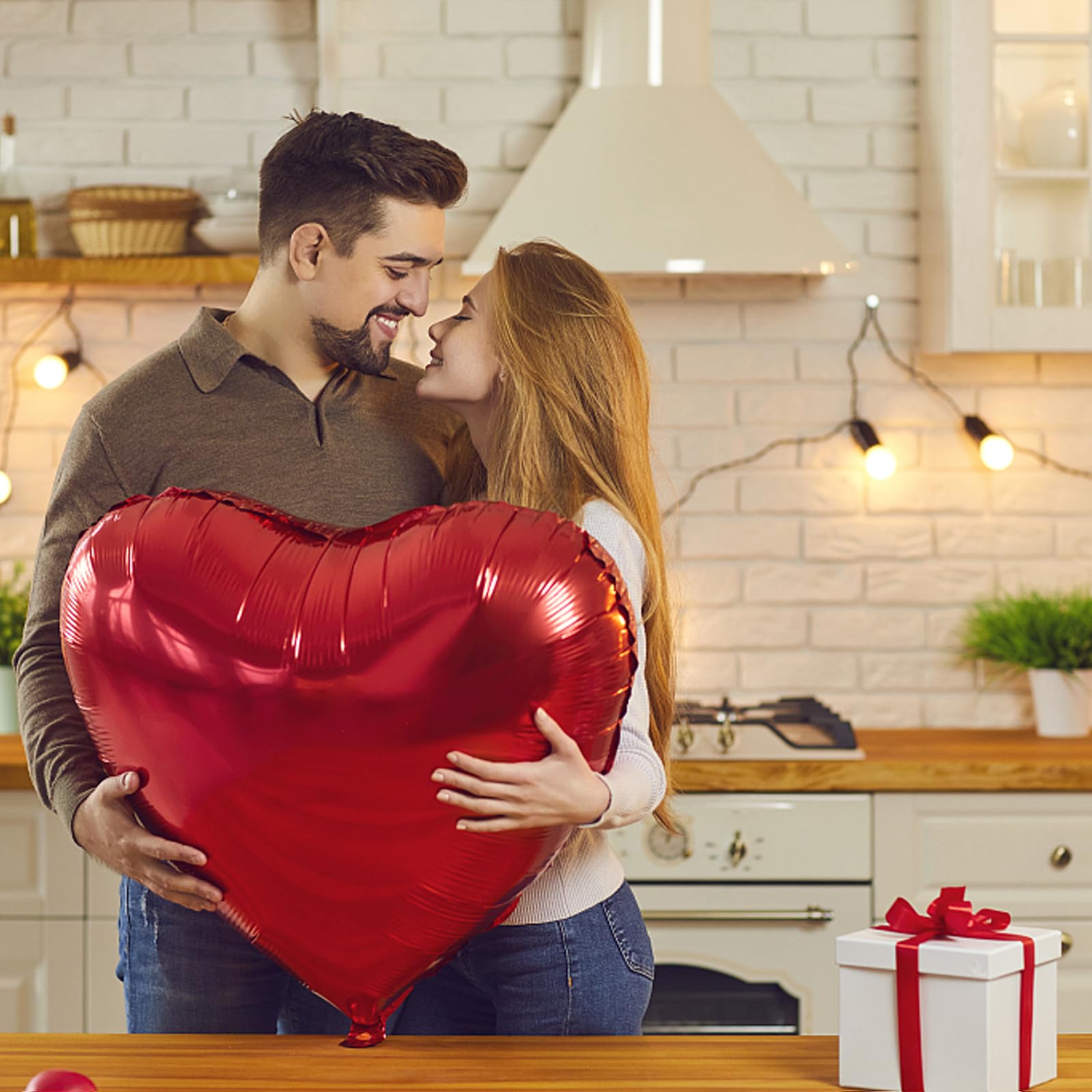 RIMYIUKU 4-Pack 36-Inch Red Heart Shaped Mylar Balloons – Self-Sealing & Reusable